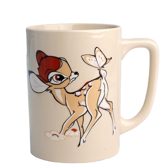 Vintage Walt Disney's Bambi Marco Polo ceramic Beige Coffee Cup Mug - Picture 1 of 11